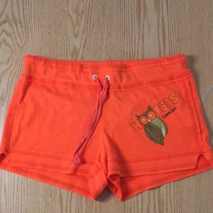 B6 New Womens Hooters Shorts From Cancun Mexico Elastic Waistband Orange XS